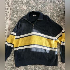 Tna striped zip up sweater